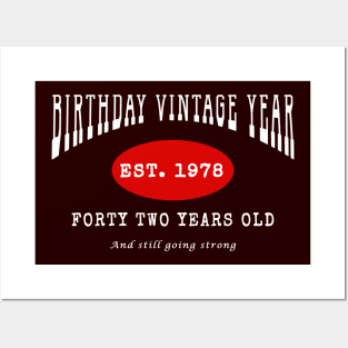 Birthday Vintage Year - Forty Two Years Old Posters and Art